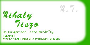 mihaly tiszo business card